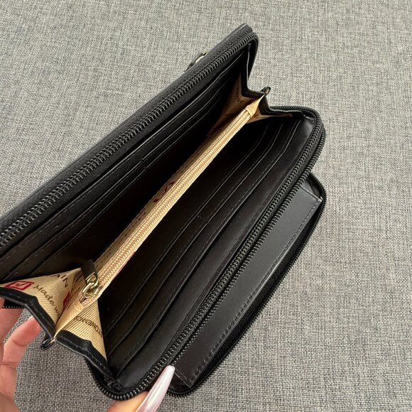 New! Stone Mountain faux leather Wallet Double Zipper 7.25" X 3.5"X 1.75" - Picture 13 of 14